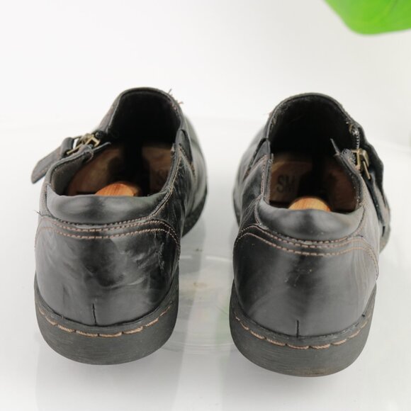 Clarks Womens Un Loop Loafer Shoe Size 9 Black Leather Flat Zip Climate Cooled - Picture 4 of 11